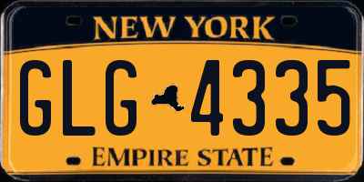 NY license plate GLG4335