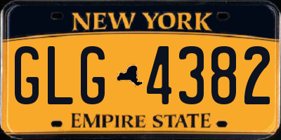 NY license plate GLG4382