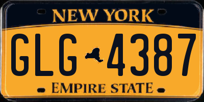 NY license plate GLG4387