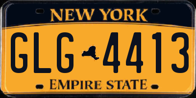 NY license plate GLG4413