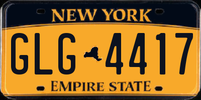 NY license plate GLG4417