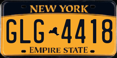 NY license plate GLG4418