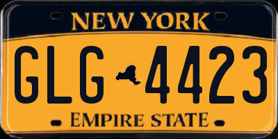 NY license plate GLG4423