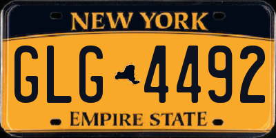 NY license plate GLG4492