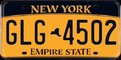 NY license plate GLG4502