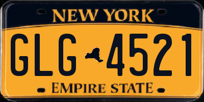NY license plate GLG4521