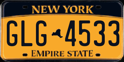 NY license plate GLG4533