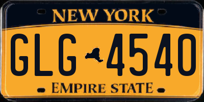 NY license plate GLG4540