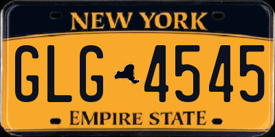 NY license plate GLG4545