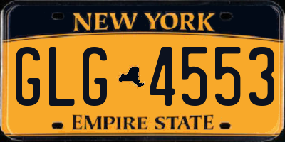 NY license plate GLG4553