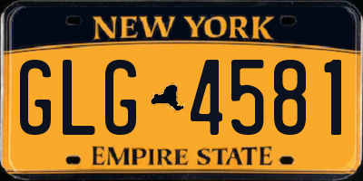 NY license plate GLG4581