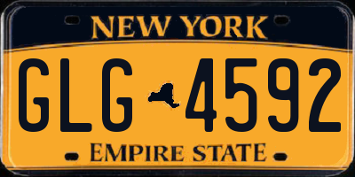 NY license plate GLG4592