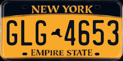 NY license plate GLG4653