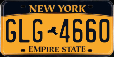 NY license plate GLG4660
