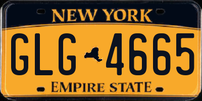 NY license plate GLG4665