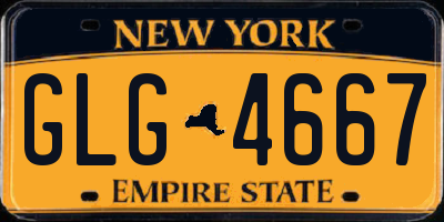 NY license plate GLG4667