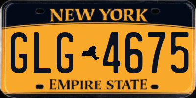 NY license plate GLG4675
