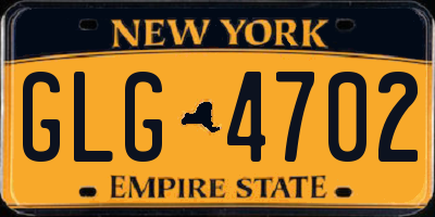 NY license plate GLG4702