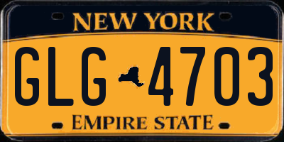 NY license plate GLG4703