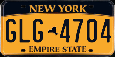 NY license plate GLG4704