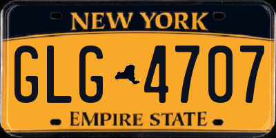 NY license plate GLG4707