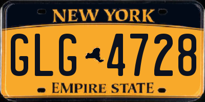 NY license plate GLG4728