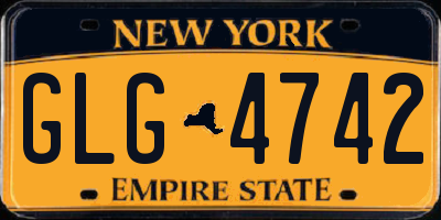 NY license plate GLG4742
