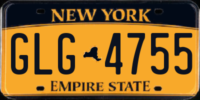 NY license plate GLG4755