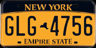 NY license plate GLG4756