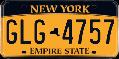NY license plate GLG4757