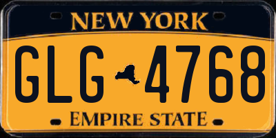 NY license plate GLG4768