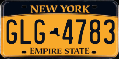 NY license plate GLG4783