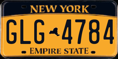 NY license plate GLG4784