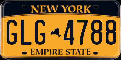 NY license plate GLG4788