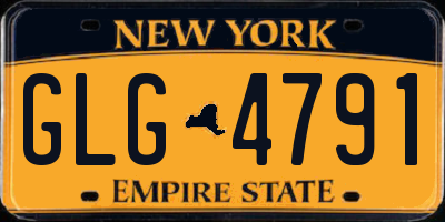 NY license plate GLG4791