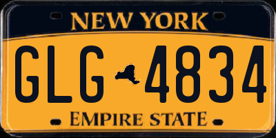 NY license plate GLG4834