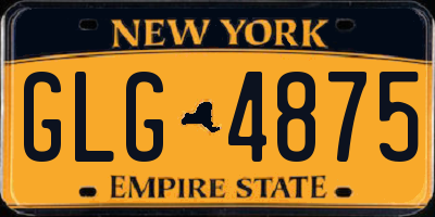 NY license plate GLG4875