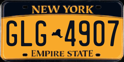 NY license plate GLG4907