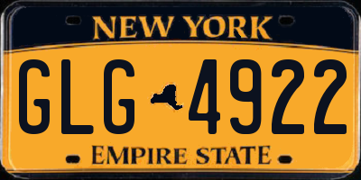 NY license plate GLG4922