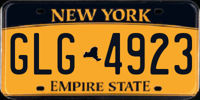 NY license plate GLG4923