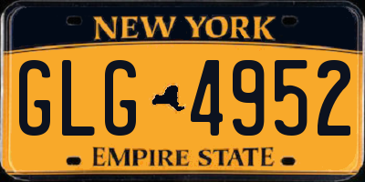 NY license plate GLG4952