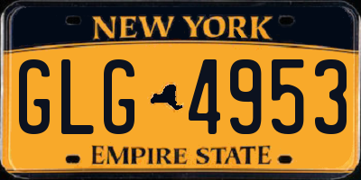 NY license plate GLG4953