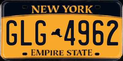 NY license plate GLG4962