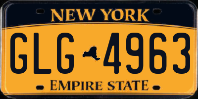 NY license plate GLG4963