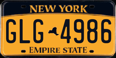 NY license plate GLG4986