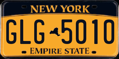 NY license plate GLG5010