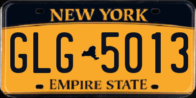 NY license plate GLG5013