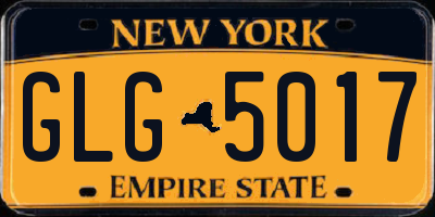 NY license plate GLG5017