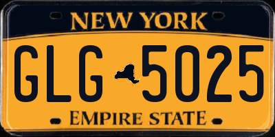 NY license plate GLG5025