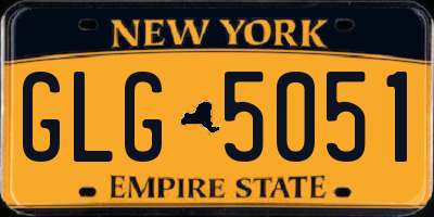 NY license plate GLG5051
